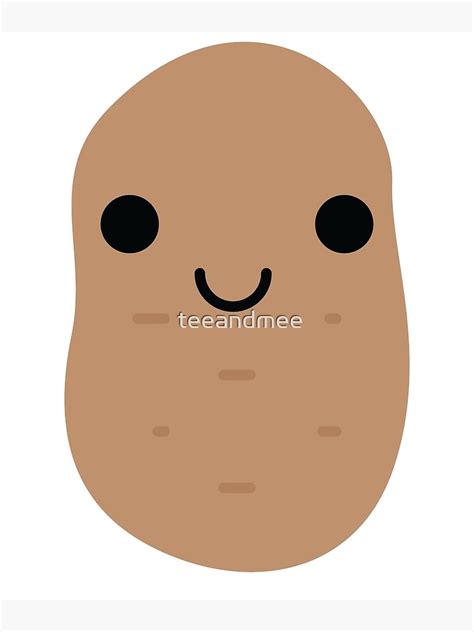 "Potato Emoji Happy Smiling Face" Framed Print by teeandmee | Redbubble