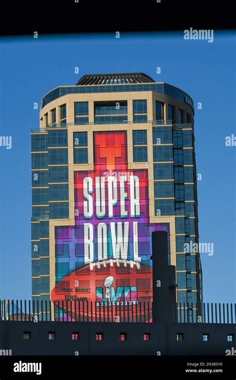 Super Bowl LVII signs and decorations on display in Phoenix, Arizona on ...