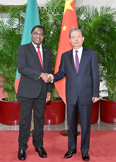 China S Top Legislator Meets Zambian President Xinhua