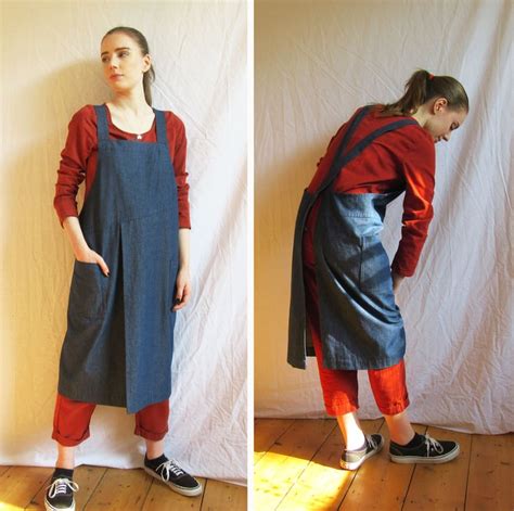 Denim Split Leg Pottery Apron Asymmetric Bib Folksy