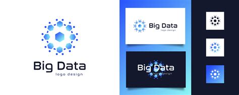 Blue Big Data Logo Design. Server or Data Center Symbol. Artificial ...