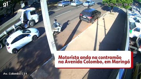 V Deo Motorista Anda Na Contram O Na Avenida Colombo Em Maring