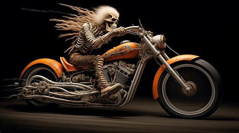 Skeleton Motorcycle Biker Art Mixed Media by Tim Hill - Fine Art America