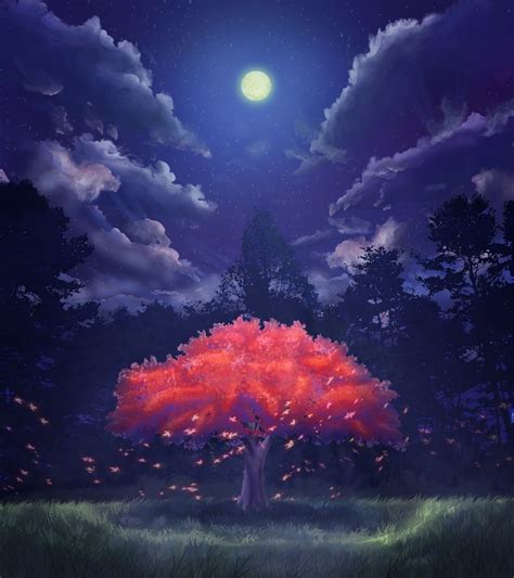 Night Japanese Cherry Blossom Wallpaper Anime / 15++ Cherry Blossom ...