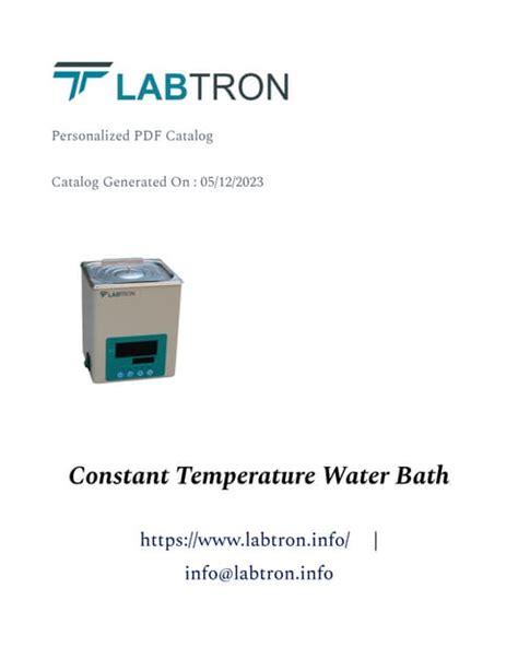 Constant Temperature Water Bath | PDF