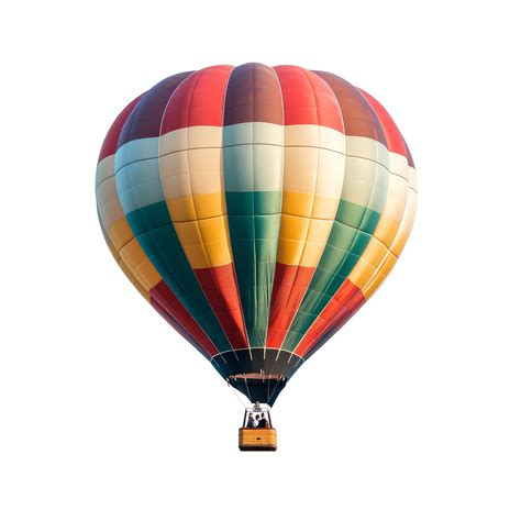 A Vibrant Hot Air Balloon Rises Gracefully Against A Clean Transparent