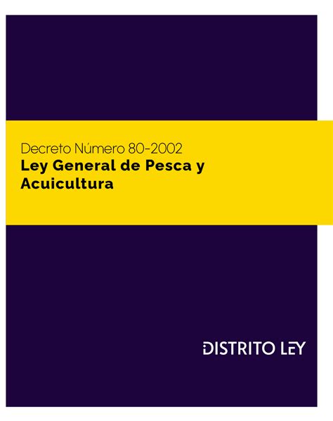 Ley General De Pesca Y Acuicultura