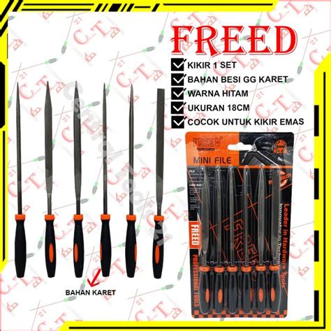 Jual Kikir Emas Besi Gagang Karet Set 6 Pcs Alat Kikir Mas 7 Inch Freed