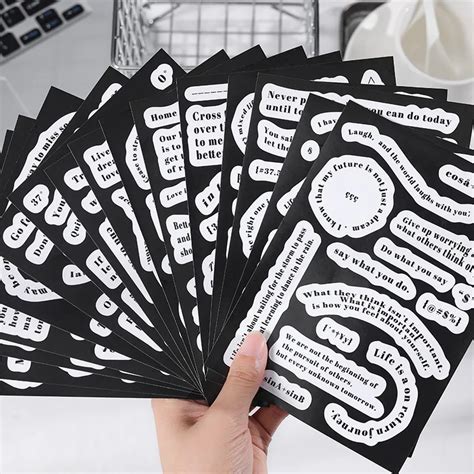 Pcs Creativ Text Stickers For Scrapbooking Diy Diary Memo Student Junk