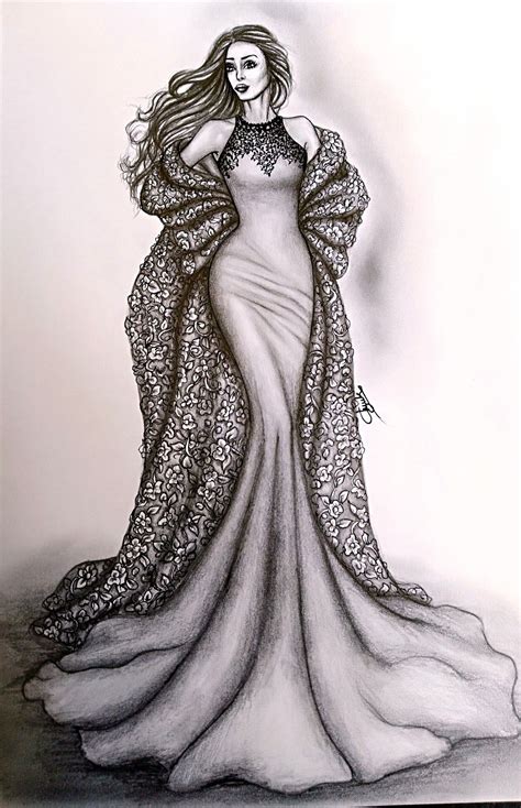 Fashion illustration sketch | fashion design | fashion dress sketch