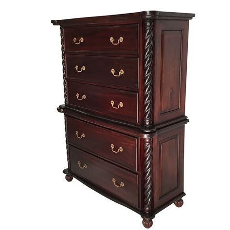 Solid Mahogany Wood High Chest Tall Boy Turendav Australia