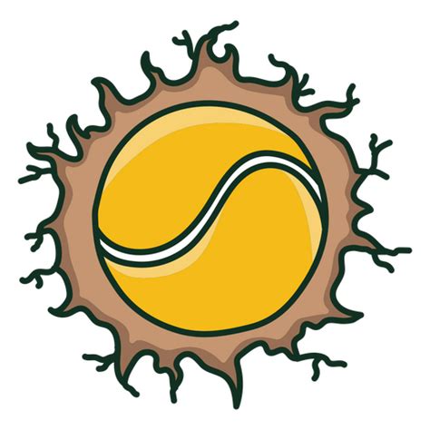 Yellow Tennis Ball Doodle PNG SVG Design For T Shirts