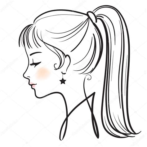 Girl Side Profile Sketch