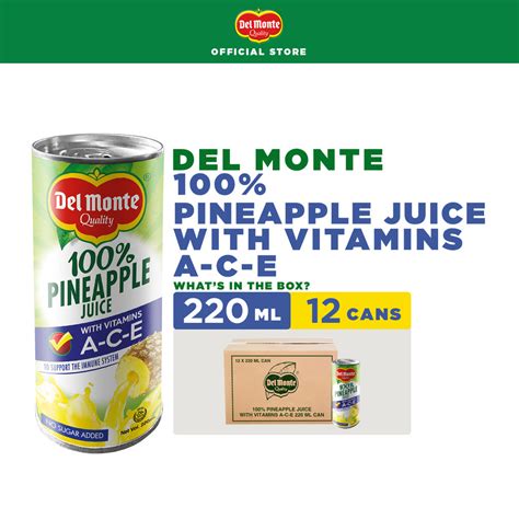 DEL MONTE 100 Pineapple Juice With Vitamin A C E To Support The Immune