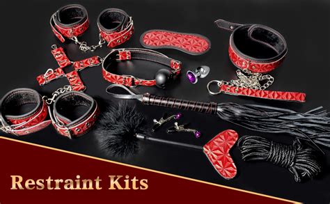 Sex Bondage BDSM Kit Restraints Upgrade PCS Sets With Adjustable Handcuffs Collar Ankle Cuff