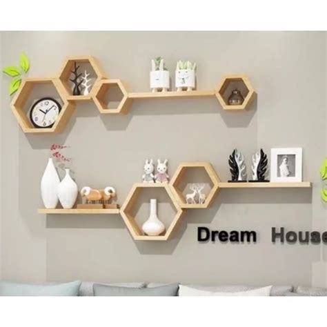 Jual Lm T Rak Dinding Hexagonal Hiasan Dinding Aesthetic Rak Hexagonal