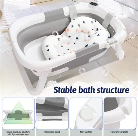 Lospitch Baignoire Pliable Bébé Pliante évolutive PP PTE Gris Baignoire