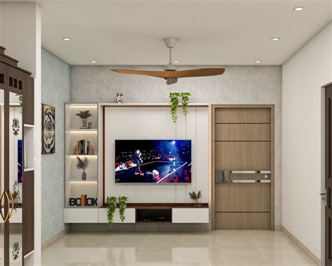 Spacious Wall-Mounted TV Unit Design | Livspace