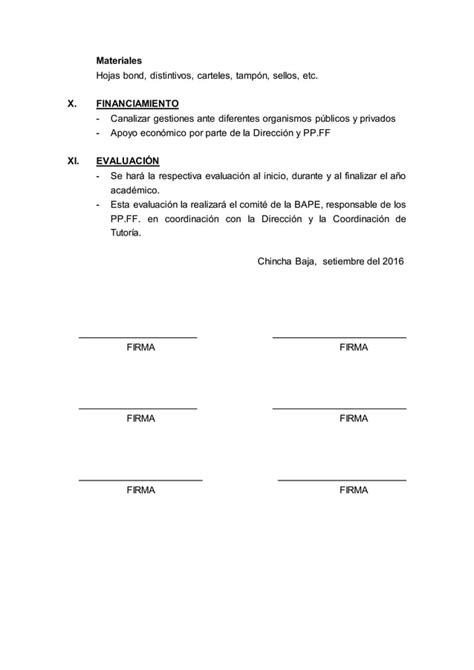 Plan Trabajo Bape Pdf