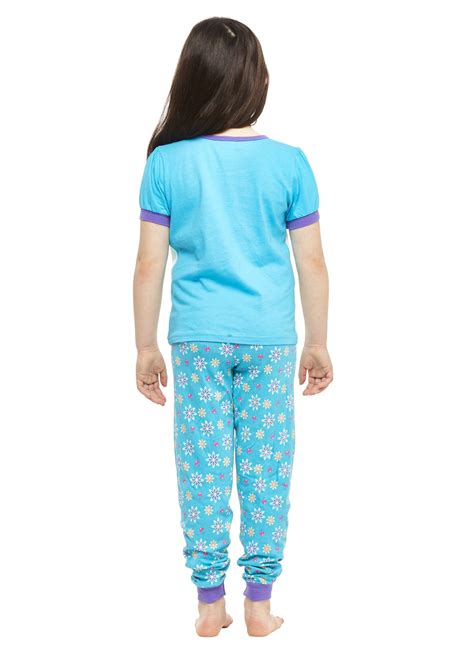 Girls 2 Piece Cotton Pajama Set Short Sleeve Top And Jogger Pants