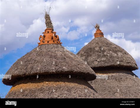 Konso Tribe Traditional Houses With Pots On The Top Konso Omo Valley