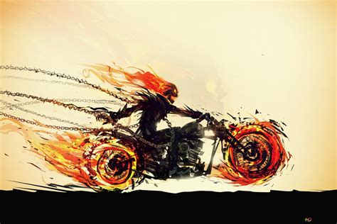 Ghost Rider motorcycle 4K wallpaper download