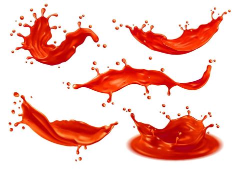 Tomato Ketchup Sauce Splashes Red Liquid Juice 26618779 Vector Art At