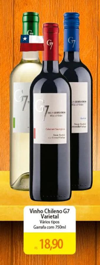 Vinho Chileno G7 Varietal Vários tipos Garrafa 750ml oferta na Atacadão