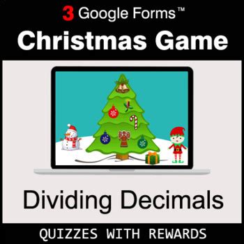 Dividing Decimals Christmas Decoration Game Google Forms Digital