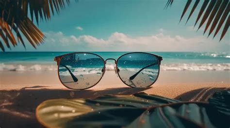 Sunglasses On The Beach With A Blue View Background Beach Vibes Picture Vibes Summer