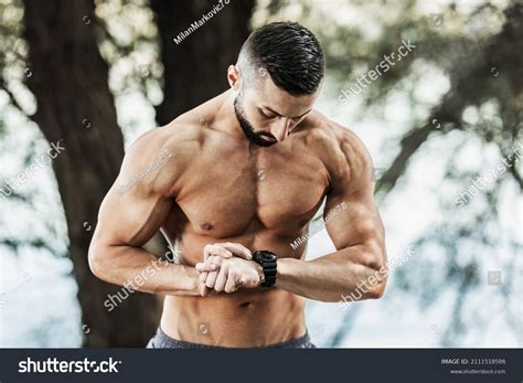 Strong Bodybuilder Naked Muscular Torso Standing Stock Photo Shutterstock