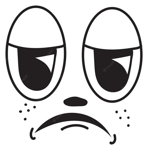 Premium Vector Sad Comic Face Expression Retro Cartoon Emotion