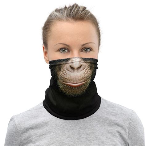 Chimpanzee Neck Gaiter Washable Face Mask Adult Reusable Etsy