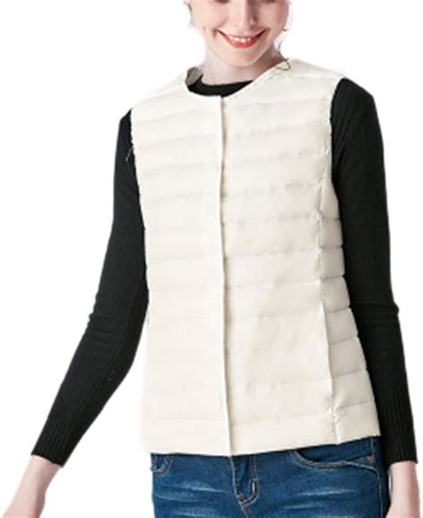 Gilet Matelass Sans Manches Col Rond Ultra L Ger Avec Boutons Et