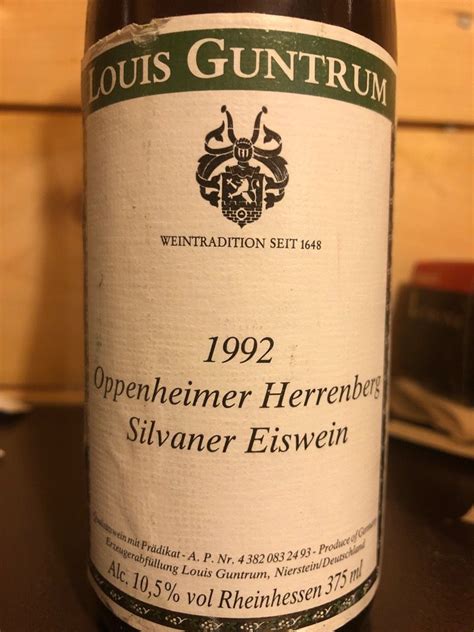 Louis Guntrum Oppenheimer Herrenberg Silvaner Eiswein Germany