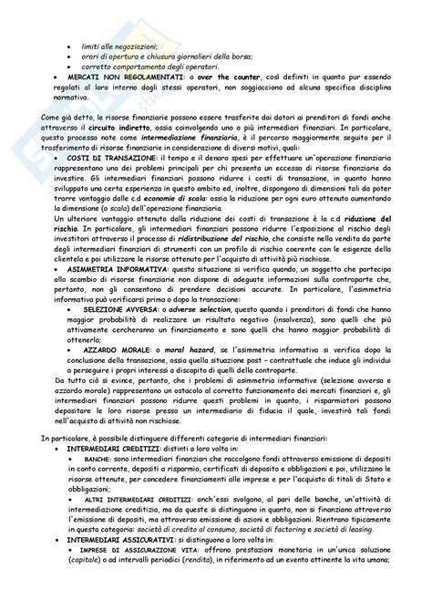 Riassunto Esame Economia Degli Intermediari Finanziari