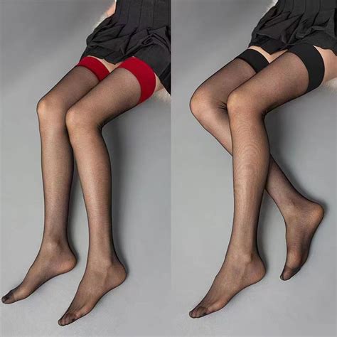 Silk Pantyhose For Women Silicone Thigh Knee High Stockings Savecollection