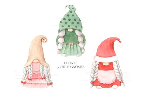 Watercolor Christmas Gnomes Clipart By Larysa Zabrotskaya | TheHungryJPEG