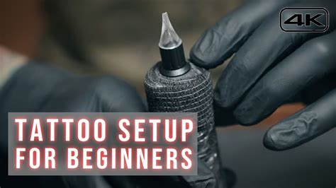 How To Set Up Tattoo Station And Wrap A Tattoo Machine Youtube