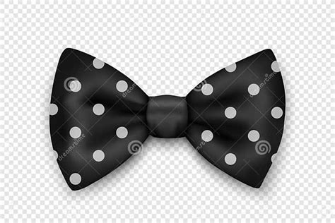 Vector 3d Realistic Black Polka Dot Textured Bow Tie Icon Closeup Isolated Silk Glossy Bowtie