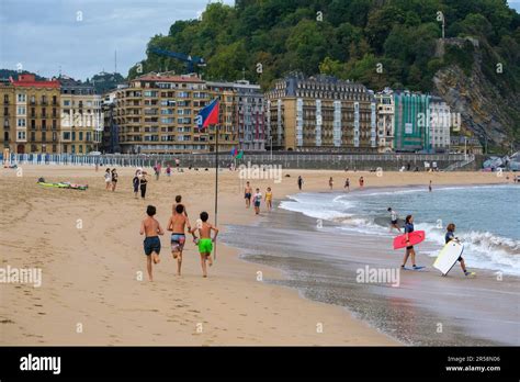 Donostia San Sebastian Spain September Urgull Mount And Old