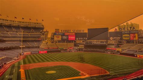 Yankees Stadium Turns Orange Mlb And Other Sports Forced To Cancel Games After Canadian