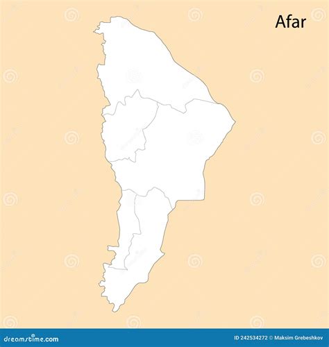 High Quality Map of Afar is a Region of Ethiopia Stock Vector - Illustration of tourism ...