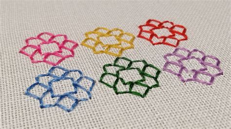 How To Embroider A Beautiful Flower Using Back Stitch Hand Embroidery