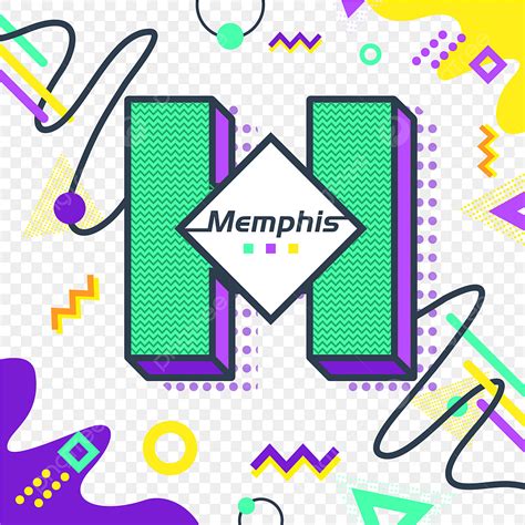 Memphis Clipart Vector Curve Complementary Color Memphis Artistic