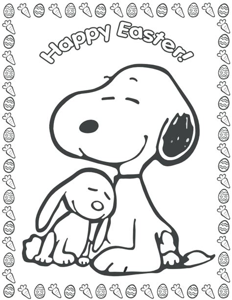 Easter Snoopy Coloring Page