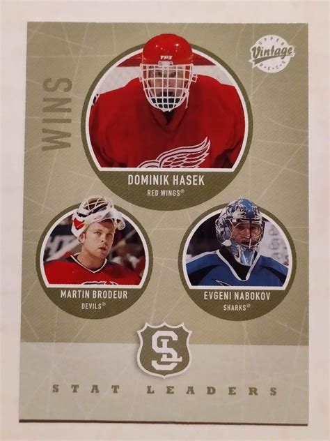 Dominik Ha Ek Brodeur Nabokov Upper Deck Vintage Stat Leaders Aukro