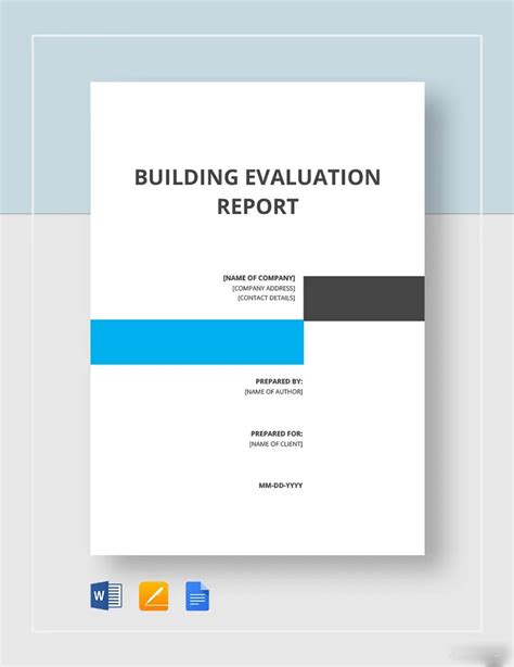 Building Evaluation Report Template in Word, Pages, Google Docs ...