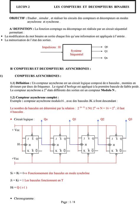 Compteur Synchrone Bascule Jk Exercice Corrig