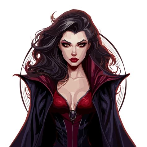 Vector De Mujer Vampiro Sobre Fondo Blanco Vector Premium